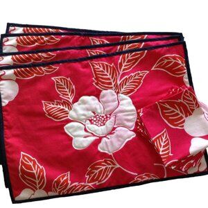 New Handmade Set of 4 Placemats with Matching Napkins Reversible Table Linens